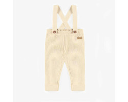 Cream knitted pants with straps in cashmere imitation, newborn