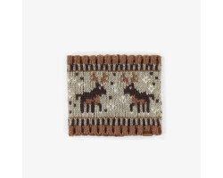 Brown neck warmer with moose pattern, baby