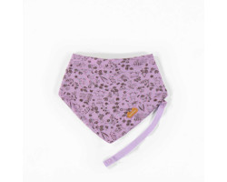 Purple bib scarf in organic cotton, newborn