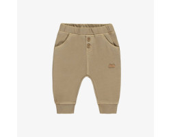 Light brown pants regular fit jogger style in French terry, newborn