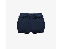 Navy relaxed fit short in linen and cotton, baby