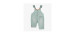Loose fit overalls with ruffles and straight leg in denim railroad, baby