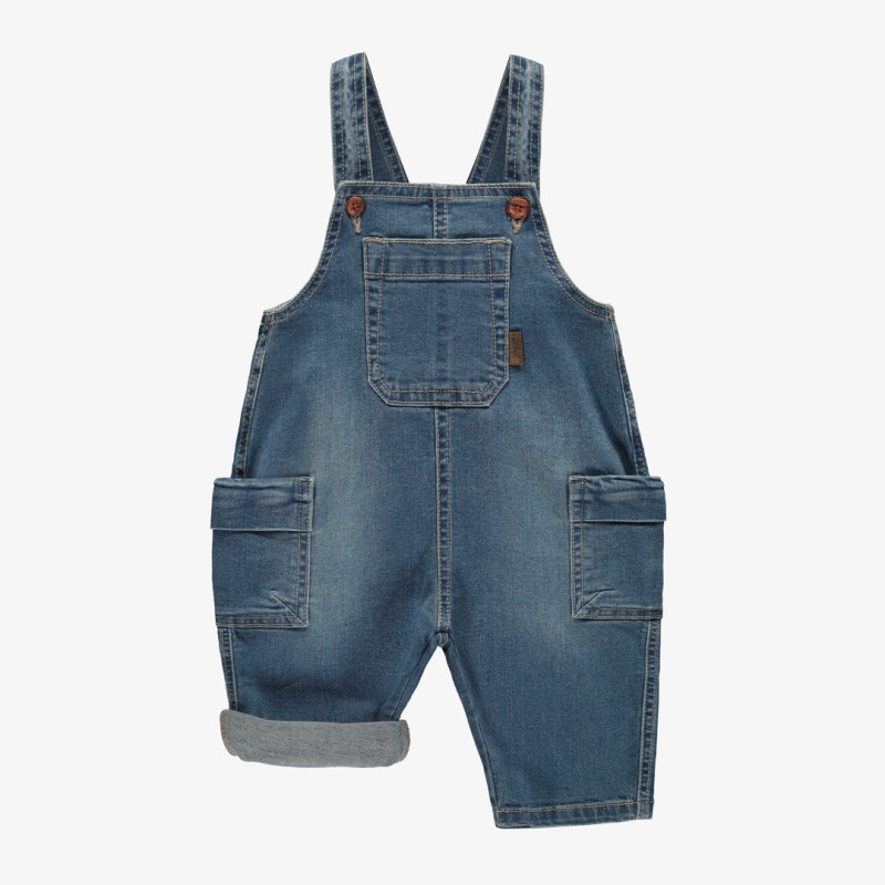 Long overall relaxed fit in light medium denim, baby