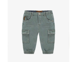 Regular-fit, jogger-style pants in light blue stretch denim, baby