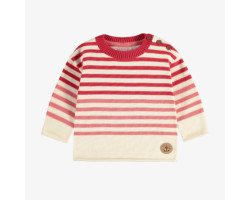 Cream, pink and red striped...