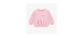 Loose-fitting pink sweater with tulip motif in french cotton, baby