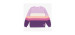 Purple, cream and peach long sleeves rib knit sweater, adult