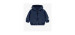 Navy hooded sweater with zipper in French terry, baby