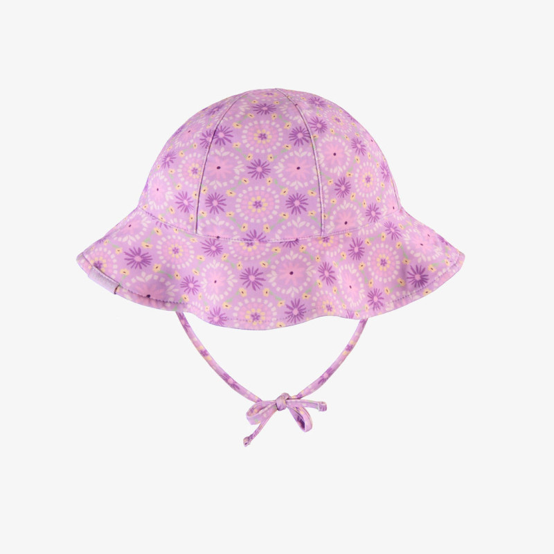 Reversible purple sun hat with pattern, baby