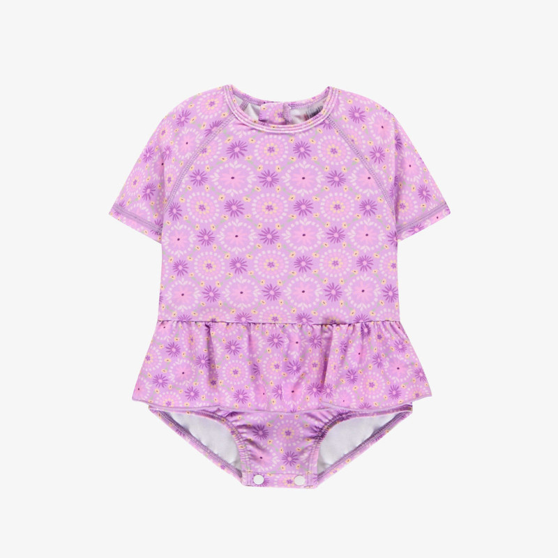 Light purple floral one-piece swimsuit, baby