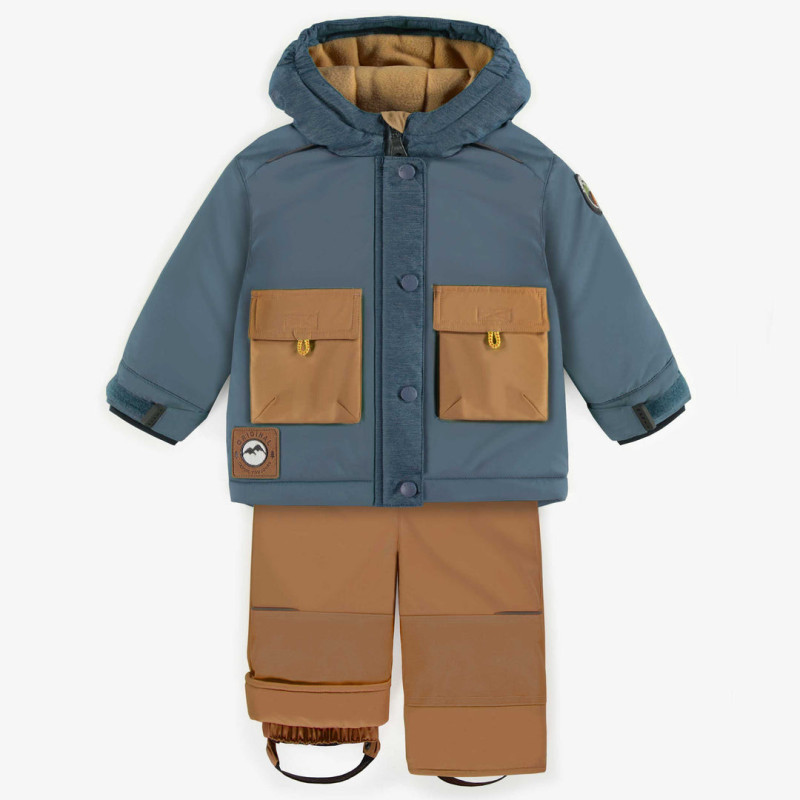Blue and brown two-piece snowsuit, baby