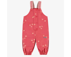 Pink polyurethane rain overalls, baby
