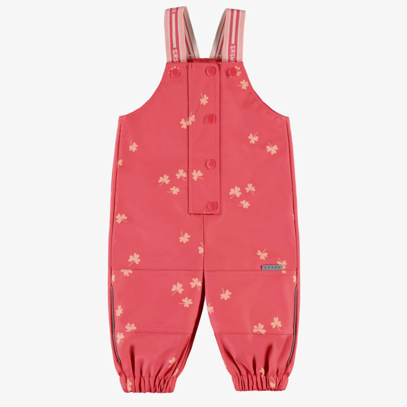 Pink polyurethane rain overalls, baby