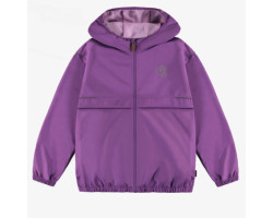 Purple wind resistant hooded coat, adult