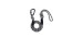 Carabiner leash in smooth black rope…