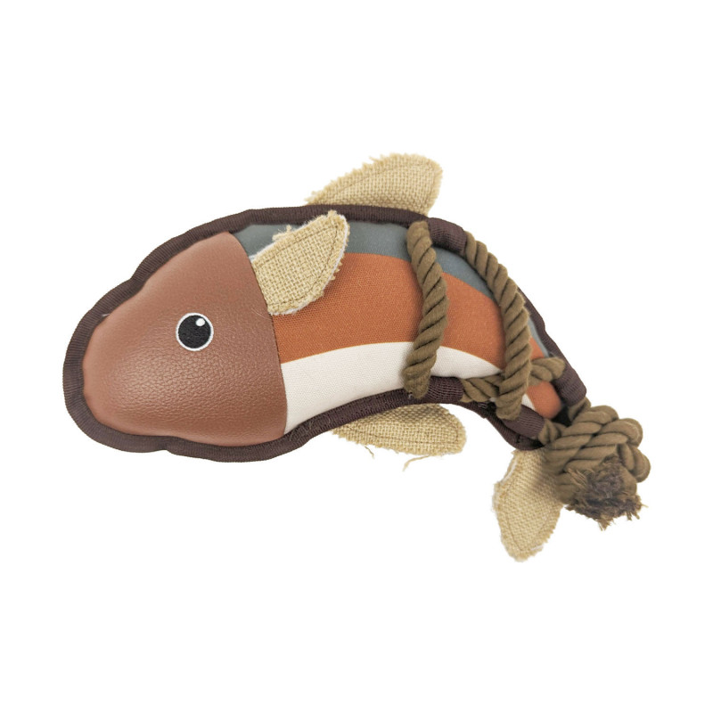 Faux leather fish toy for dogs