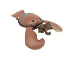 Leather lobster toy for dogs