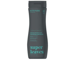Attitude / 473 ml Super Leaves - Shampoing et gel de douche pour homme  2 en 1 soin du cuir chevelu