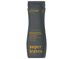 Attitude / 473 ml Super Leaves - Shampoing et gel de douche pour homme  2 en 1 Sport