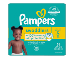 PAMPERS Swaddlers couches pour bébé actif, taille 5, 58 unités