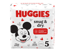 HUGGIES Snug & Dry couches pour bébés, taille 5, 22 unités
