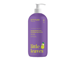 ATTITUDE Little leaves shampoing et savon corps 2 en 1, poire vanille, 946 ml
