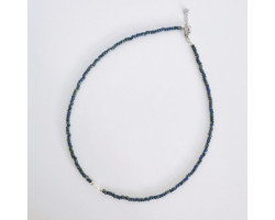 Collier de perles unies Bleu