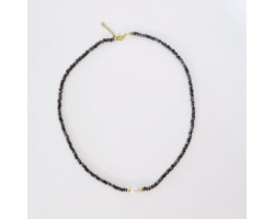 Collier de perles unies Noir