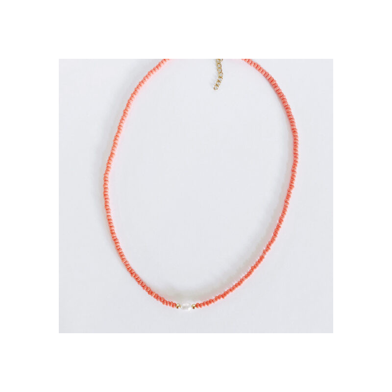 Collier de perles unies Corail