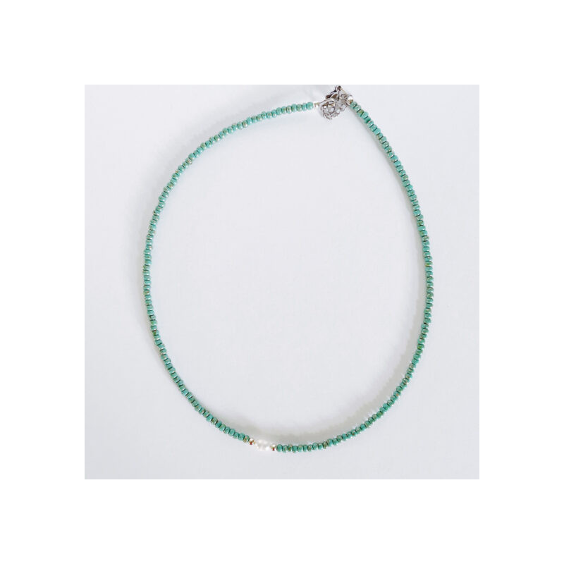 Collier de perles unies Vert