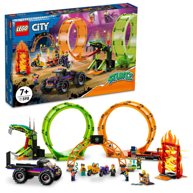 LEGO City L'arène de cascades double boucle 60339 Ensemble de construction (598 pièces)