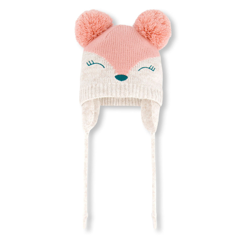 Pink Fox Knit Hat 6-24 months