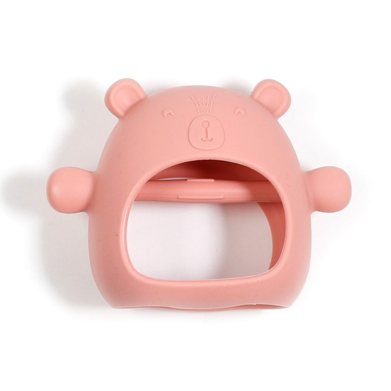 Silicone Teething Mitt - Blush Bear