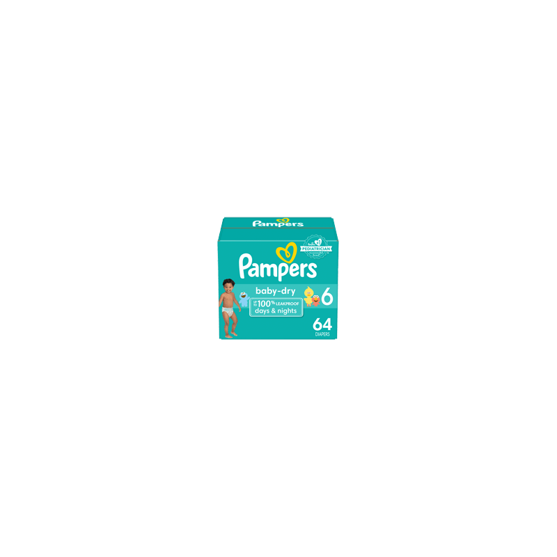 PAMPERS Couches Baby Dry, taille 6, format super, 64 unités