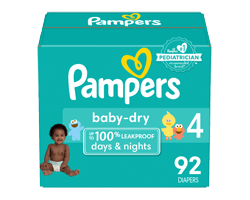 PAMPERS Couches Baby-Dry, taille 4, 92 unités