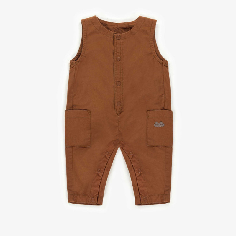 Brown overall in cotton, newborn