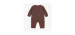 Brown knitted one-piece in recycled polyester, newborn