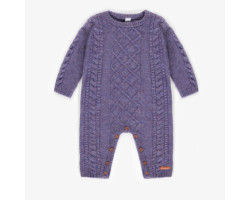 Purple knitted one-piece in...