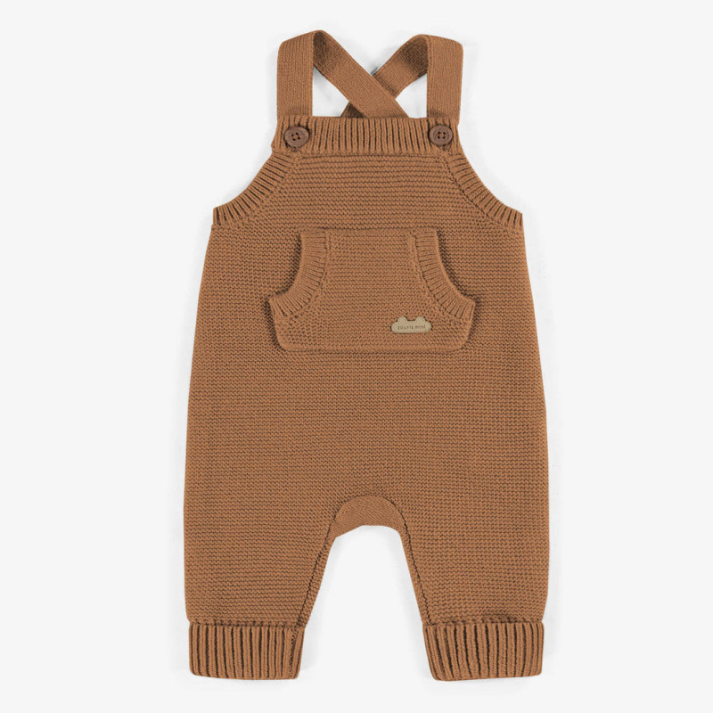 Brown knitted overall imitation cashmere, newborn