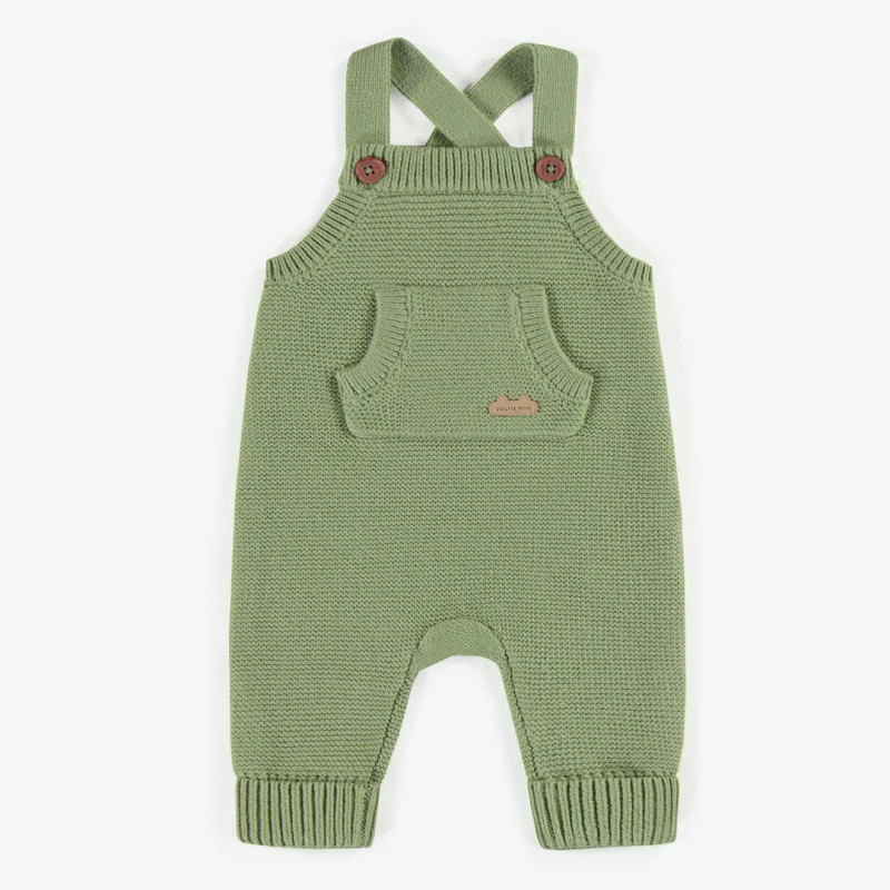 Green knitted overall imitation cashmere, newborn