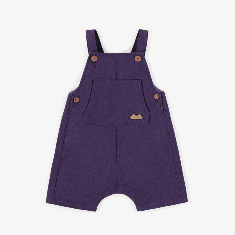 Purple loose fit overall in linen, newborn