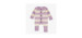 Purple and white striped one-piece in knit imitation cashmere, newborn