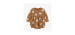Brown puffy one-piece with flowers pattern in knit, newborn