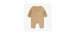 Beige one piece with long sleeves in soft knit, newborn