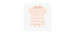 Rib knitted one piece with pink and cream stripes, newborn
