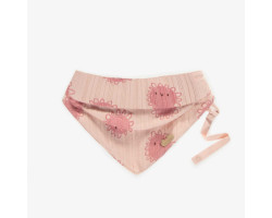 Pink patterned bib in cotton, newborn