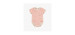 Pink patterned bodysuit in organic cotton, newborn