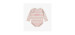 Cream patterned long sleeve bodysuit in organic cotton, newborn