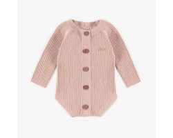 Light pink long sleeves bodysuit in knitwear, newborn