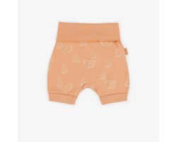Orange evolutive shorts with clementine in stretch jersey, baby